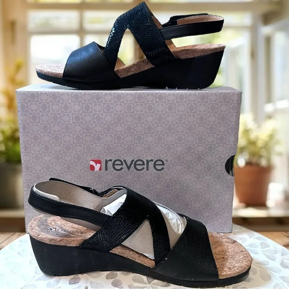 NEW REVERE GRENADA ORTHOTIC 3 Point Adjustable STRAP Supportive Wedge Sz 9 EU 40